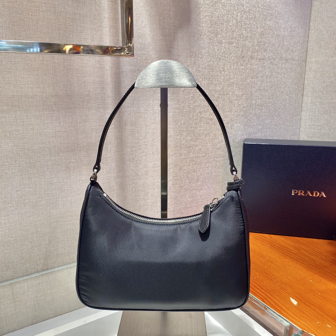 Prada Mini Re Edition 2005 Re Nylon And Saffiano Bag Black 1NE204